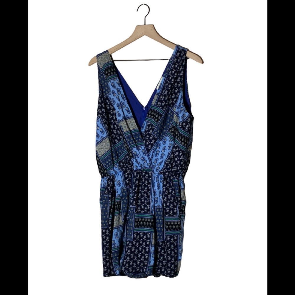 COPY - ANTHROPOLOGIE ELEVENSES AKIRA BOHO BANDANNA PRINT DOUBLE V ROMPER SIZE L…